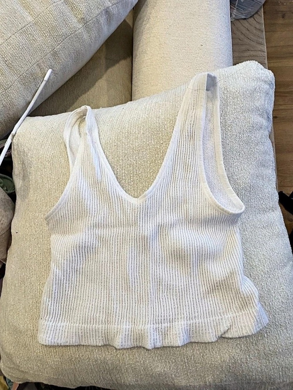 Forever 21 Ribbed Tank Top in White Size Small